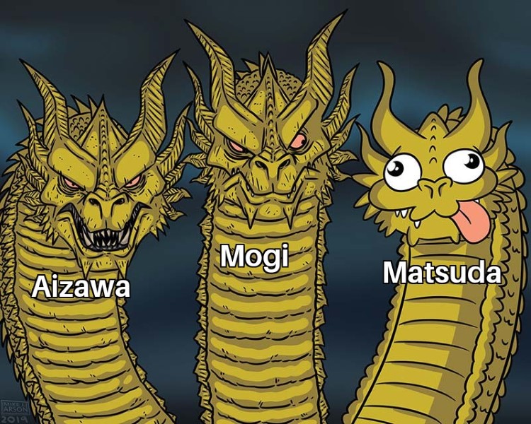 Aizawa, Mogi, Matsuda dragon heads meme