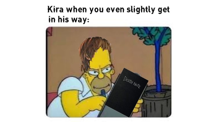 Kira when you even slightly get in his way: Simpsons Death Note crossover