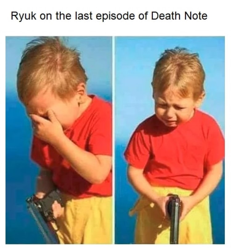 Ryuk on the last episode of Death Note meme