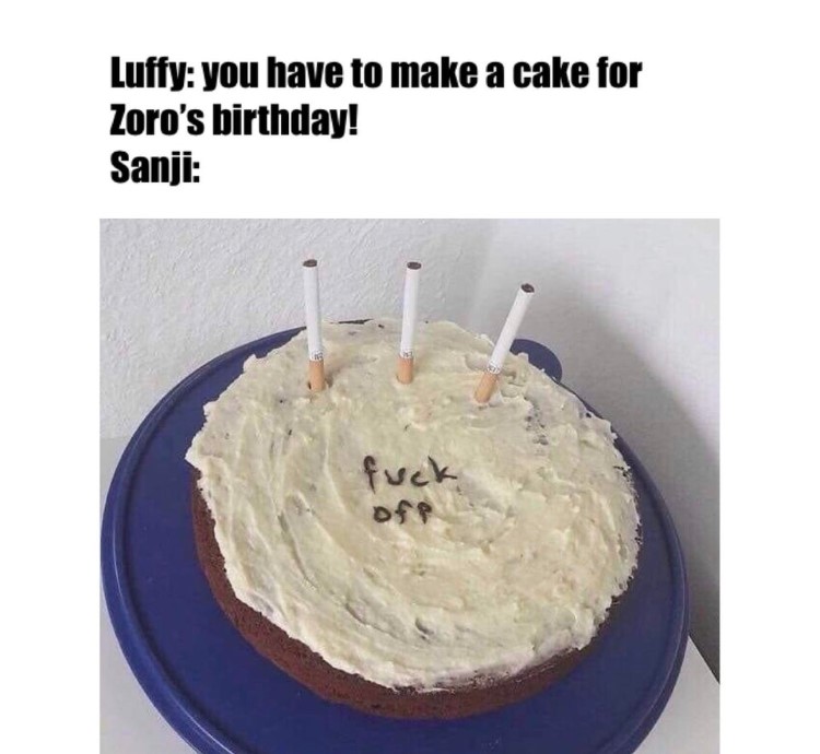 Birthday cake by Sanji for Zoro meme