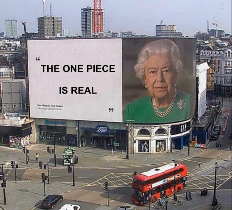 Queen of England: The One Piece Is Real meme