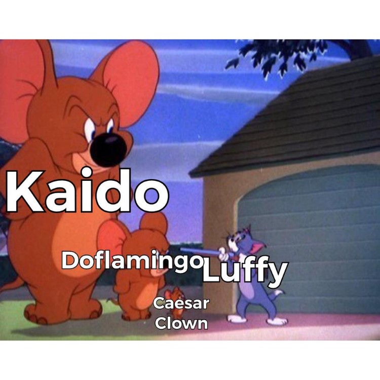 Kaido, Doflamingo, Caesar Clown, Luffy meme