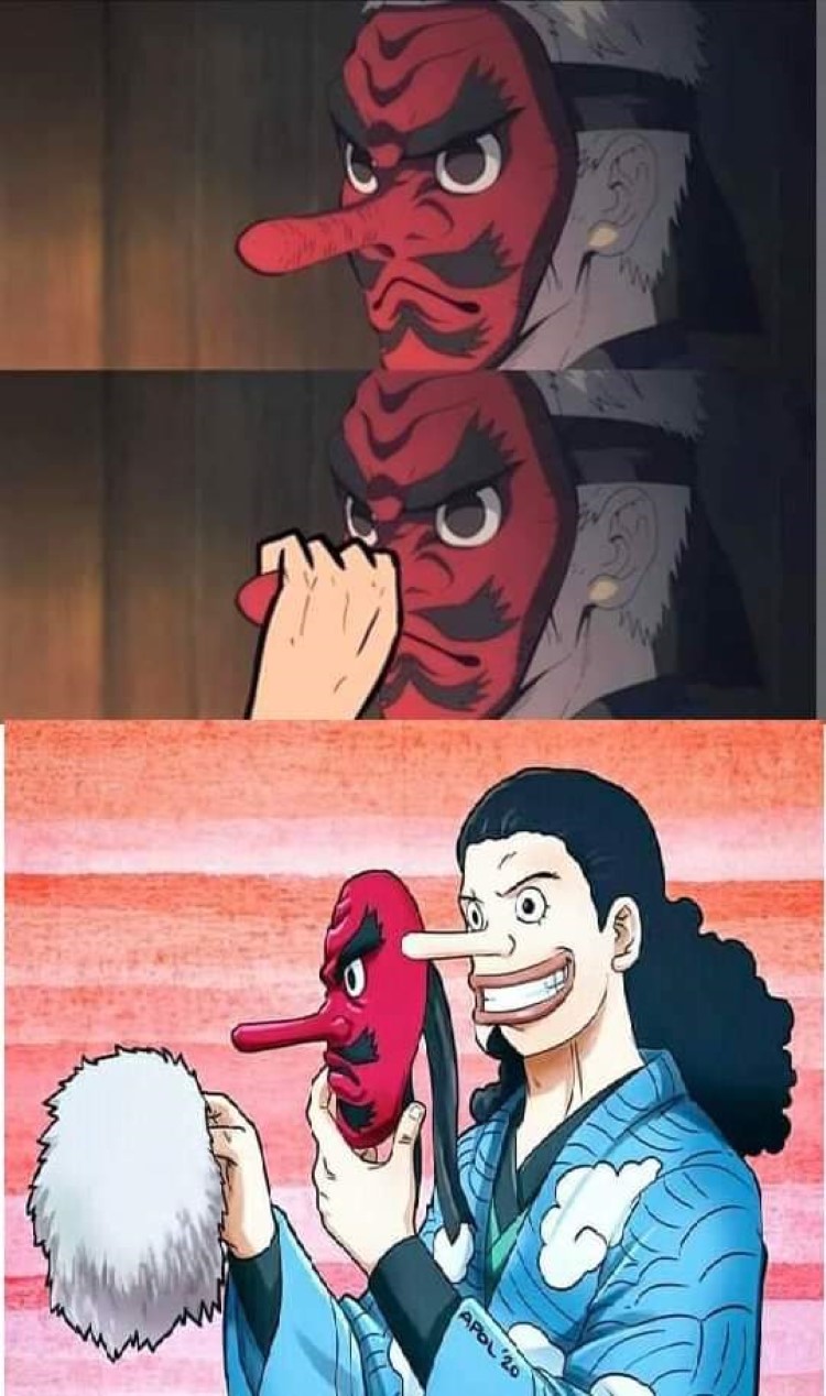 Ussop big red nose mask meme