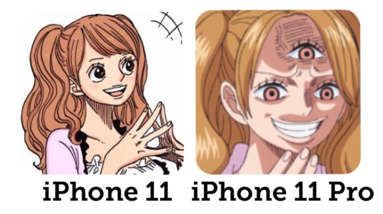 iPhone 11 vs iPhone 11 Pro One Piece meme
