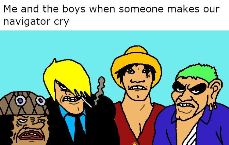 Me and the boys when someone makes our navigator cry meme
