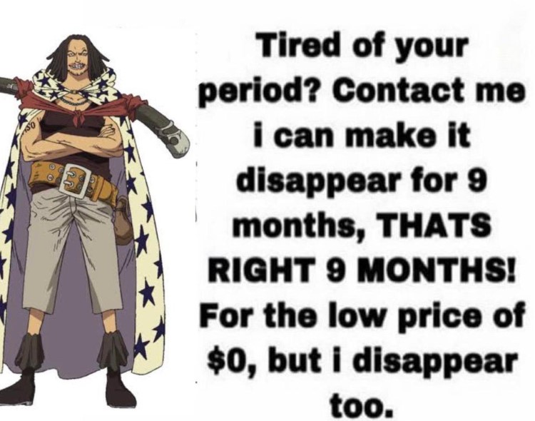 One Piece make period disappear meme