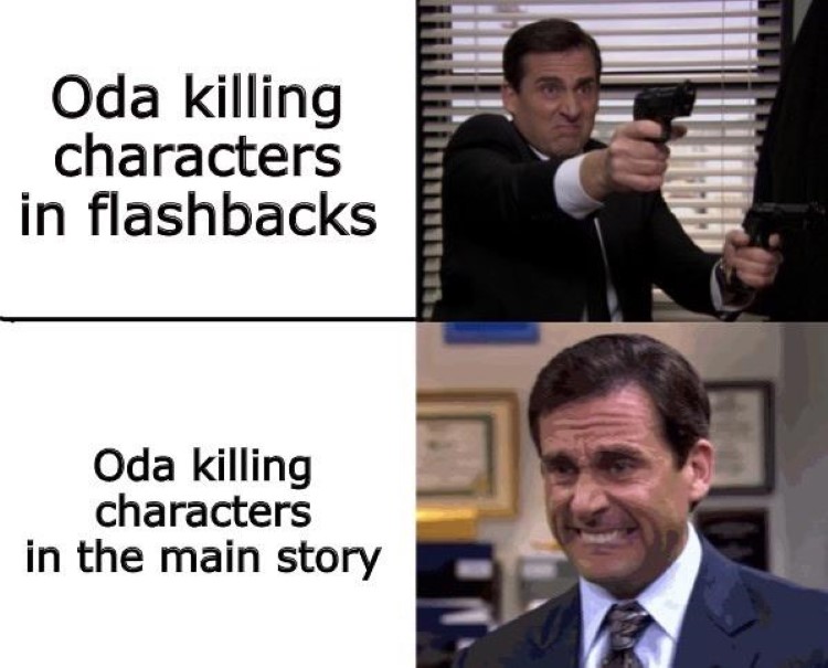 Oda killing characters in main story The Office crossover meme
