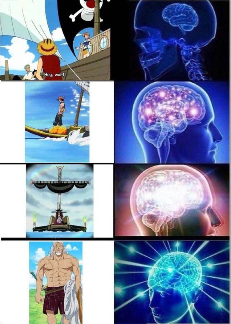 One Piece expanding big brain meme