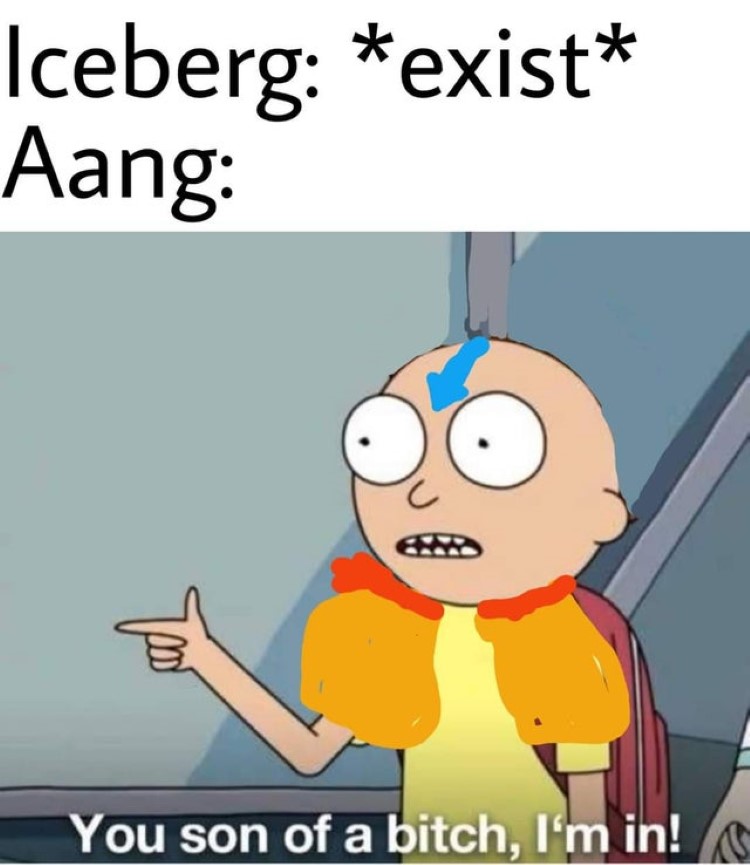 Iceberg: *exists*  -  Aang: you son of a bitch, Im in