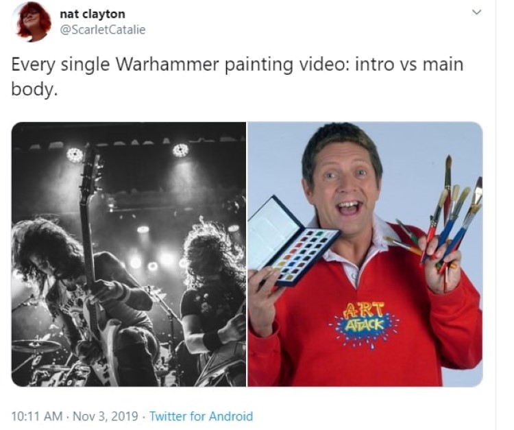 Every single warhammer painting intro meme