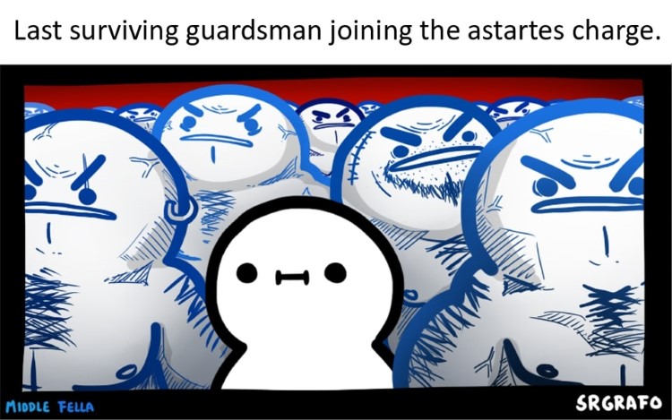 Last surviving guardsman joining the astartes charge meme