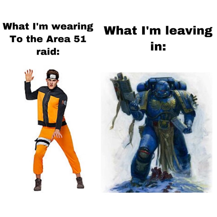 What Im earing to Area 51 raid vs Warhammer suit